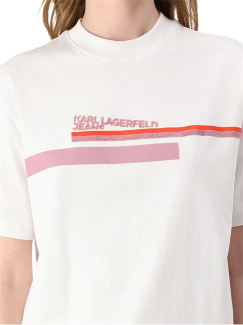 T-shirt donna bianca in jersey Karl Lagerfeld jeans | A2W17032100